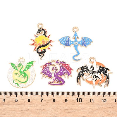 10Pcs Alloy Enamel Pendants ENAM-P268-01G-1
