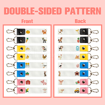 PU Leather & Cotton Name Marker Keychain AJEW-WH0514-022-1