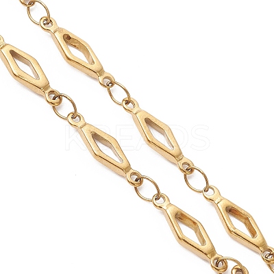 4MM 304 Stainless Steel Rhombus Link Chain Bracelet Making AJEW-JB01428-1