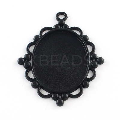 Electrophoresis Alloy Rhombus Big Pendant Cabochon Settings X-PALLOY-Q304-53-NR-1