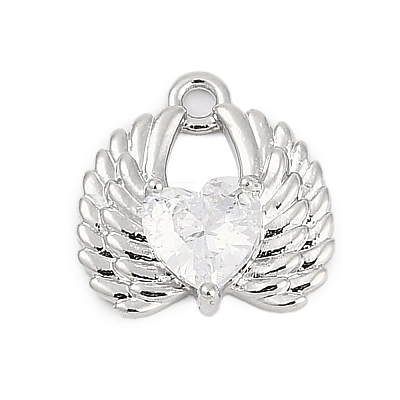 Brass Micro Pave Cubic Zirconia Charms ZIRC-P122-01B-P01-1