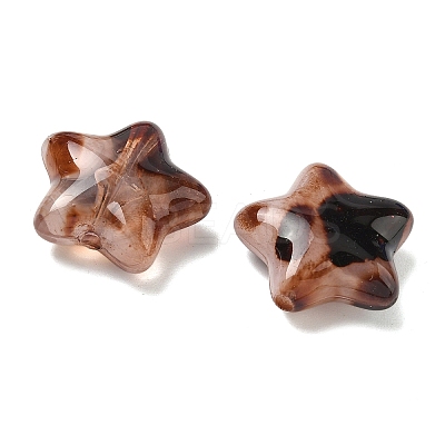 Leopard Print Opaque Acrylic Beads OACR-B052-08-1