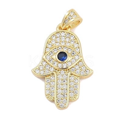 Brass Micro Pave Cubic Zirconia Pendants KK-Q028-64G-1