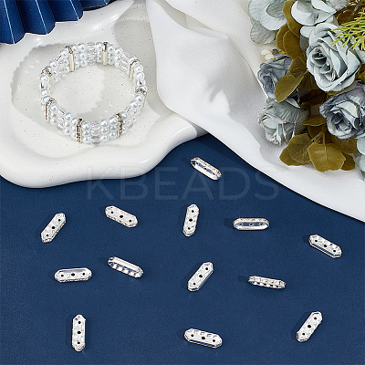 180Pcs 3-Hole Iron Grade A Rhinestone Bridge Spacers RB-BBC0001-04S-1