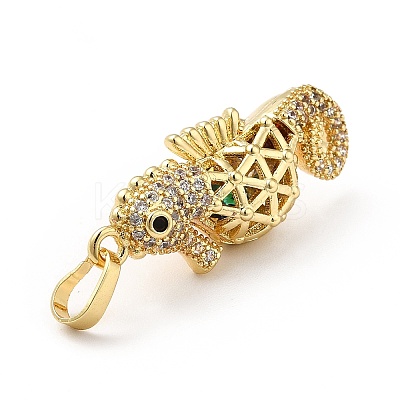 Brass Micro Pave Cubic Zirconia Pendants KK-H433-29G-1