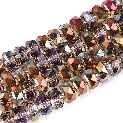 Electroplate Transparent Glass Beads Strands X-EGLA-N022-04A-D03-1