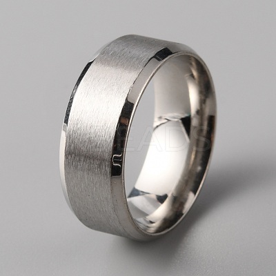 201 Stainless Steel Plain Band Ring for Men Women RJEW-WH0010-06D-MP-1