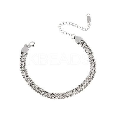 304 Stainless Steel Rhinestone Cup Chain Bracelets for Woman PW-WG34DD3-01-1