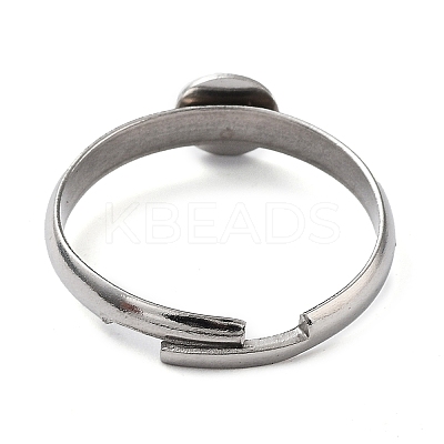 Non-Tarnish 304 Stainless Steel Adjustable Pad Ring Settings STAS-M333-03A-P-1