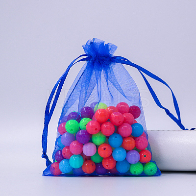 Rectangle Organza Drawstring Bags CON-PW0001-054A-02-1