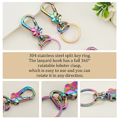 10Pcs Flower Zinc Alloy Swivel Clasps FIND-PH0009-02-1