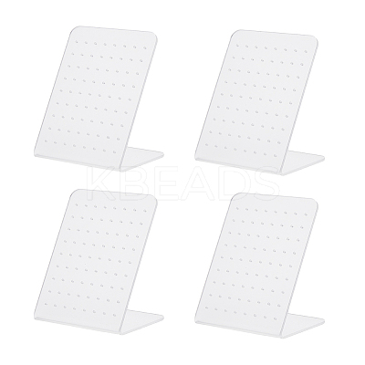 Frosted Slant Back Acrylic Earring Display Stands EDIS-WH0030-16-1