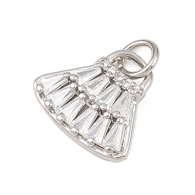 Brass Micro Pave Clear Cubic Zirconia Charms KK-G544-01P-01-1