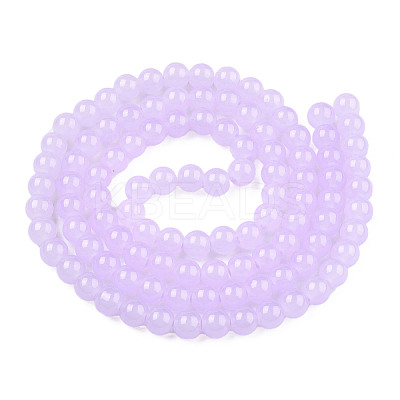 Imitation Jade Glass Beads Strands DGLA-S076-8mm-27-01-1