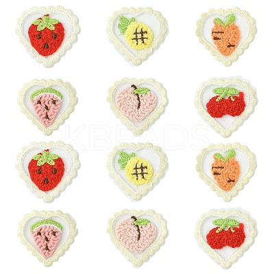 30Pcs 6 Styles Heart Computerized Embroidery Cloth Iron On/Sew On Patches DIY-CJ0003-17-1