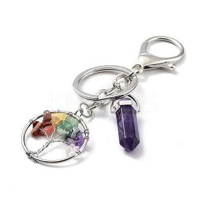 Natural & Synthetic Mixed Gemstone Keychain KEYC-M022-03-1