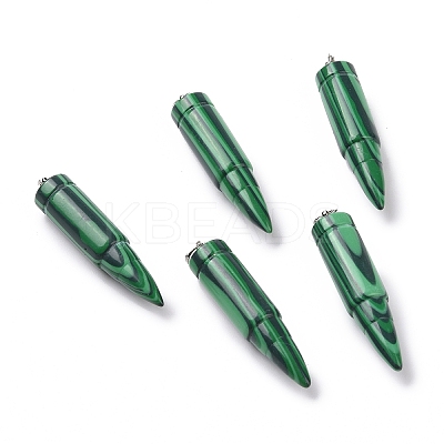 Synthetic Malachite Pointed Pendants G-D850-15-1