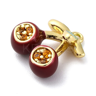 Brass Micro Pave Cubic Zirconia Charms KK-A240-04G-1