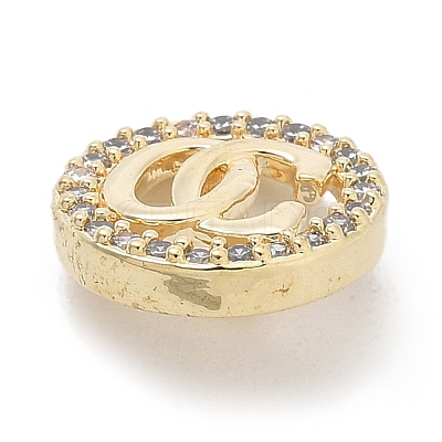 Rack Plating Brass Micro Pave Clear Cubic Zirconia Buttons KK-K293-12B-G-1
