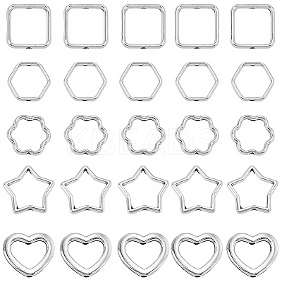 150Pcs 5 Styles Alloy Bead Frame FIND-SP0005-46-1