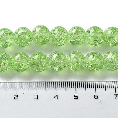 Spray Painted Crackle Glass Beads Strands CCG-Q001-10mm-11-1