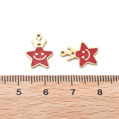 304 Stainless Steel Enamel Charms STAS-M111-17G-1