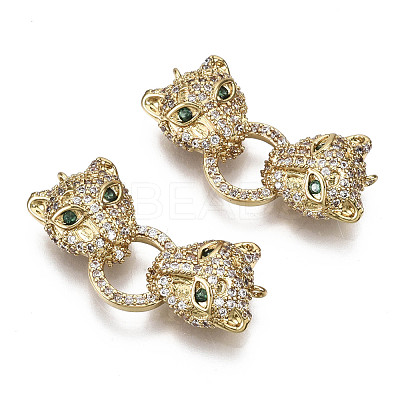 Brass Micro Pave Cubic Zirconia Links Connectors ZIRC-N039-076-NF-1