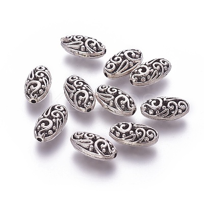Oval Tibetan Style Alloy Filigree Beads LS-PALLOY-J218-45AS-1