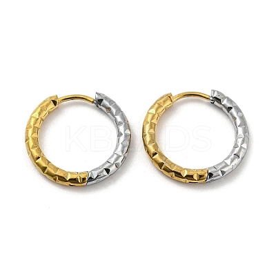 Two Tone 304 Stainless Steel Hoop Earrings LS-EJEW-K257-02C-GP-1