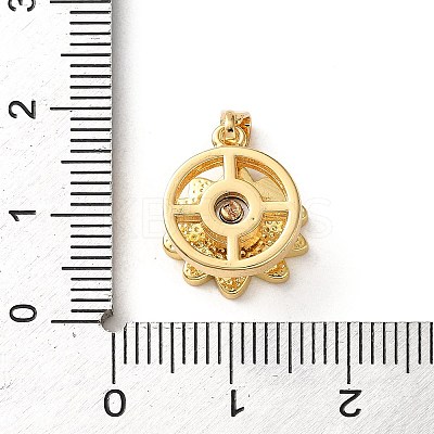 Rotatable Brass Enamel Pendants X-KK-P320-04A-G-1
