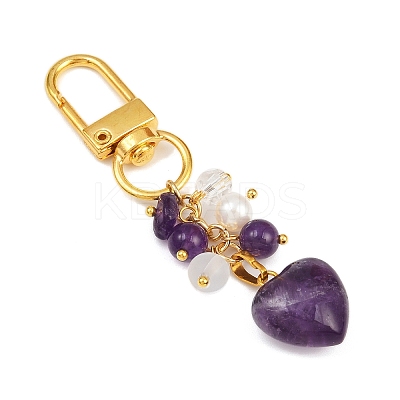Natural Amethyst Pendant Decorations HJEW-JM04150-03-1