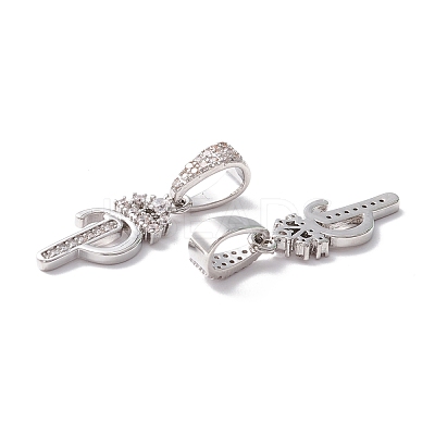 Eco-Friendly Brass Micro Pave Cubic Zirconia Pendants KK-K265-01P-P-1