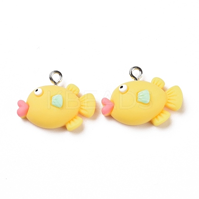 Opaque Resin Pendants RESI-G028-21P-1