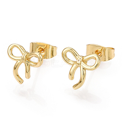 Brass Stud Earrings for Women EJEW-P275-01G-1