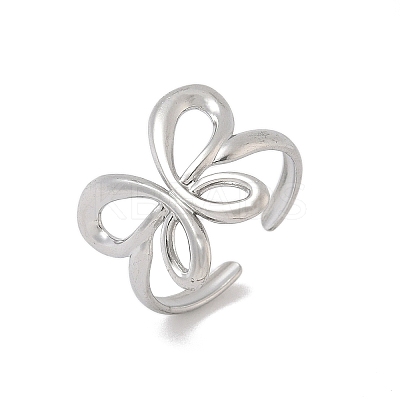 304 Stainless Steel Open Cuff Rings for Women RJEW-A079-02B-P-1