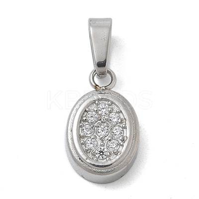 Ion Plating(IP) 304 Stainless Steel Micro Pave Cubic Zirconia Pendants STAS-Z107-02P-02-1