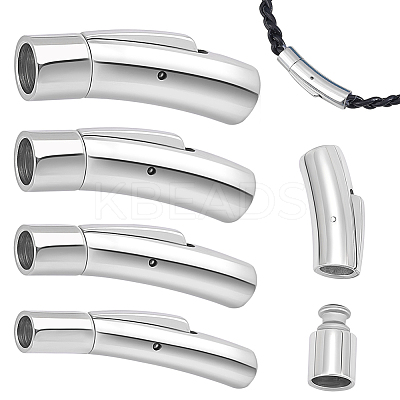 8Pcs 4 Styles 316 Surgical Stainless Steel & 304 Stainless Steel Bayonet Clasps STAS-GA0001-55-1