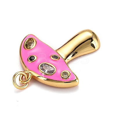 Autumn Theme Real 18K Gold Plated Brass Micro Pave Cubic Zirconia Pendants ZIRC-L100-019C-G-1