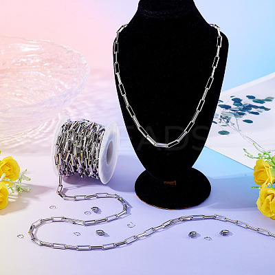 DIY 304 Stainless Steel Link Chains Bracelets/Necklaces Making Kits DIY-TA0012-41A-1