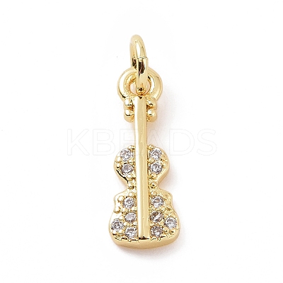 Brass Micro Pave Cubic Zirconia Charms KK-C012-13G-1