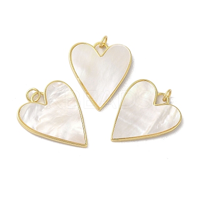 Rack Plating Brass Pave Shell Pendants LS-KK-C052-07G-1