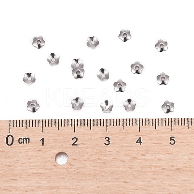 Tarnish Resistant 5-Petal 316 Surgical Stainless Steel Bead Caps STAS-N030-03P-1
