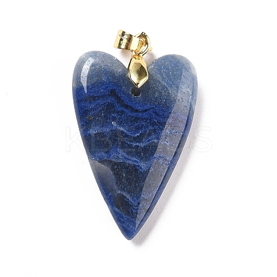Dyed & Heated Natural Blue Aventurine Pendants G-E570-01G-04-1