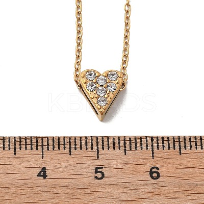 304 Stainless Steel Crystal Rhinestone Pendant Cable Chain Necklaces for Women LS-NJEW-C062-01A-G-1