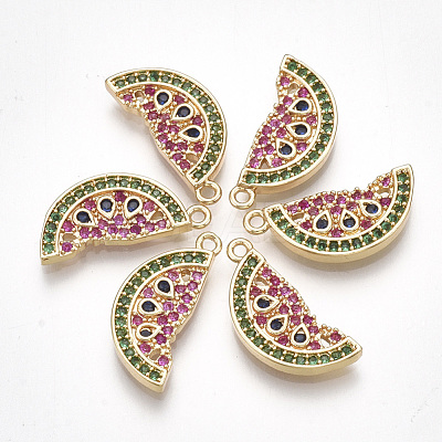 Brass Cubic Zirconia Pendants KK-S348-317-1
