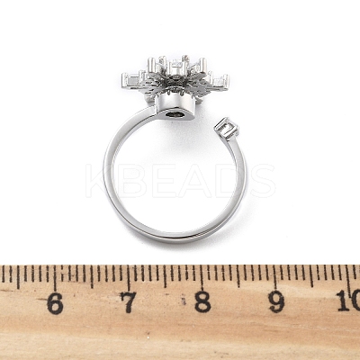 Snowflake Rotatable Open Cuff Rings for Women LS-RJEW-S402-11P-1