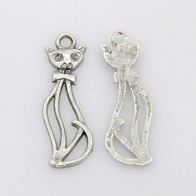 Tibetan Style Alloy Kitten Pendants X-LF10383Y-1