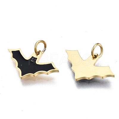 316 Surgical Stainless Steel Enamel Charms X-STAS-S116-384G-1