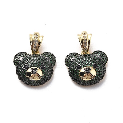 Brass Cubic Zirconia Pendants KK-G446-18G-02-1