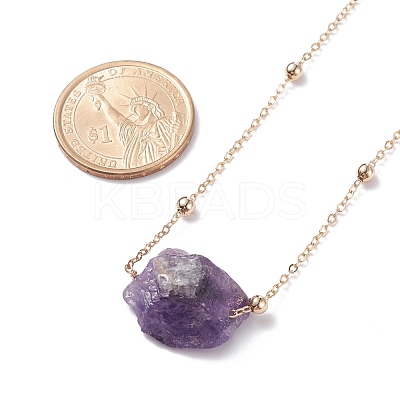 Natural Raw Stone Pendant Necklace for Women NJEW-JN03781-1